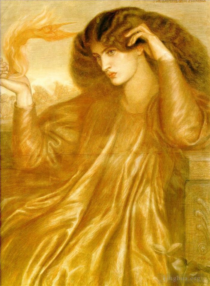 但丁·加布里尔·罗赛蒂 的油画作品 -  《火焰之女》