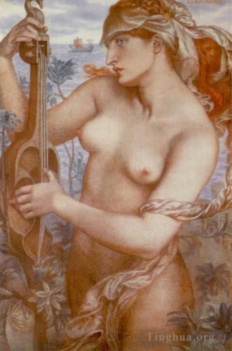 但丁·加布里尔·罗赛蒂 的油画作品 -  《丽姬娅·塞壬》