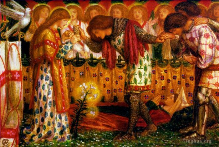 但丁·加布里尔·罗赛蒂 的油画作品 -  《加拉哈德爵士》