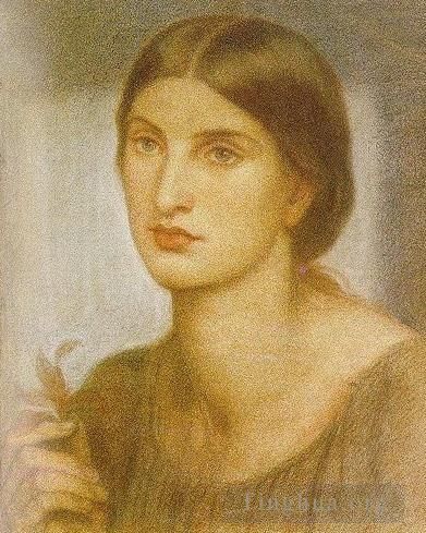 但丁·加布里尔·罗赛蒂 的油画作品 -  《一个女孩的研究》