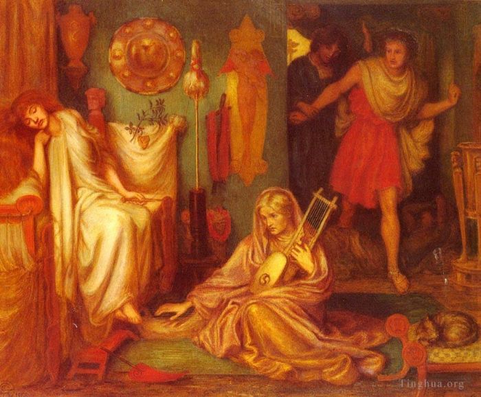 但丁·加布里尔·罗赛蒂 的油画作品 -  《提布卢斯回到迪莉娅身边》