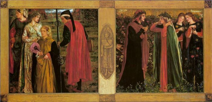 但丁·加布里尔·罗赛蒂 的油画作品 -  《比阿特丽斯的致敬》