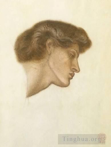 但丁·加布里尔·罗赛蒂 的各类绘画作品 -  《唐太斯在比阿特丽斯去世时的梦研究》