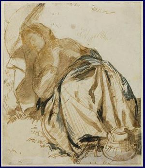 艺术家但丁·加布里尔·罗赛蒂作品《伊丽莎白·西达尔2》