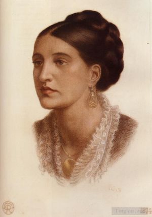 艺术家但丁·加布里尔·罗赛蒂作品《乔治娜·费尔南德斯夫人的肖像》