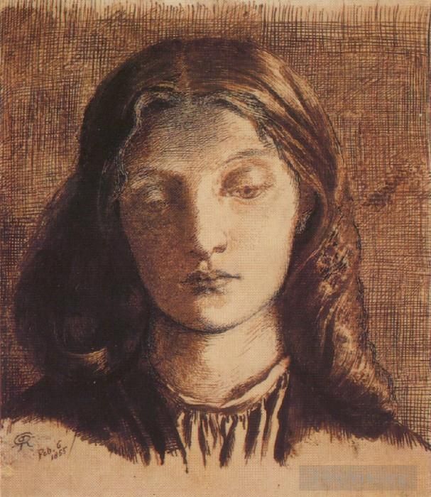 但丁·加布里尔·罗赛蒂 的各类绘画作品 -  《伊丽莎白·西达尔的肖像》
