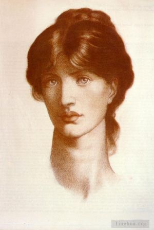 艺术家但丁·加布里尔·罗赛蒂作品《研究菲亚梅塔的愿景》