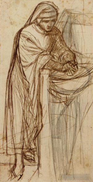 艺术家但丁·加布里尔·罗赛蒂作品《在维罗纳学习但丁的初步课程》