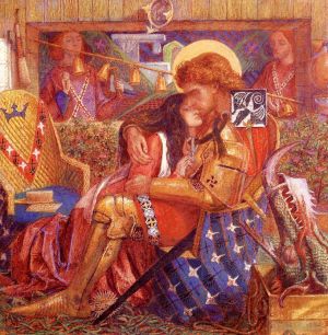 艺术家但丁·加布里尔·罗赛蒂作品《圣乔治和萨布拉公主的婚礼》