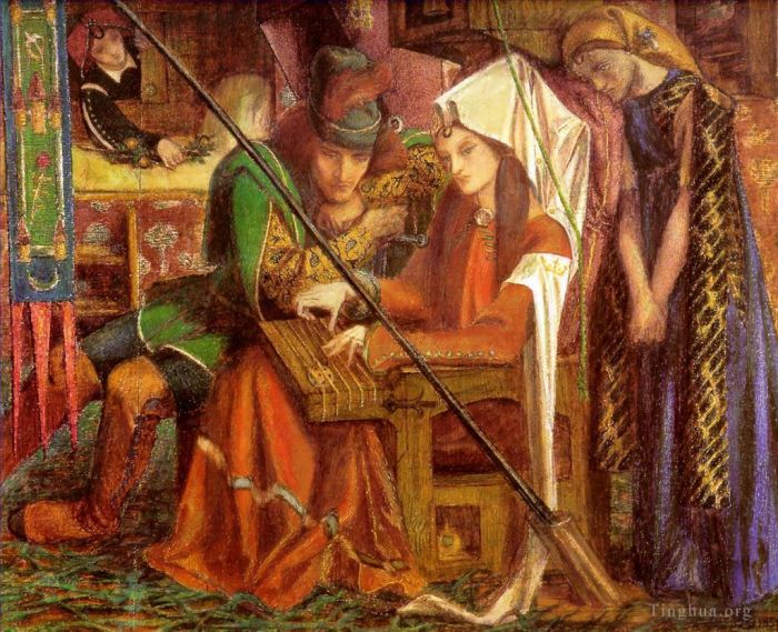 但丁·加布里尔·罗赛蒂 的各类绘画作品 -  《七塔曲》