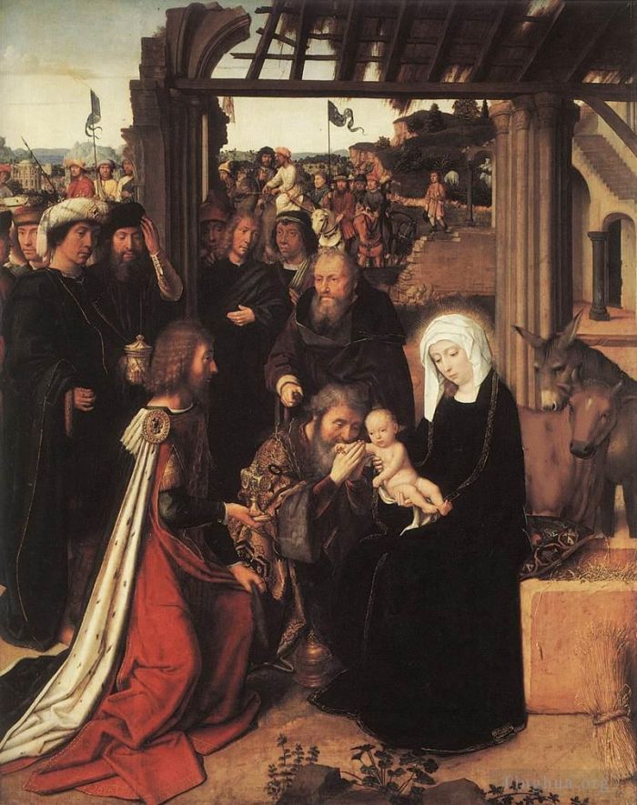 杰勒德·大卫 的油画作品 -  《贤士的崇拜,1500》