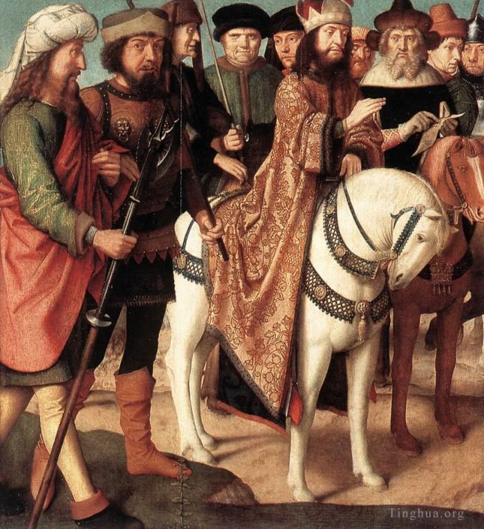 杰勒德·大卫 的油画作品 -  《普拉提与大祭司的争执》