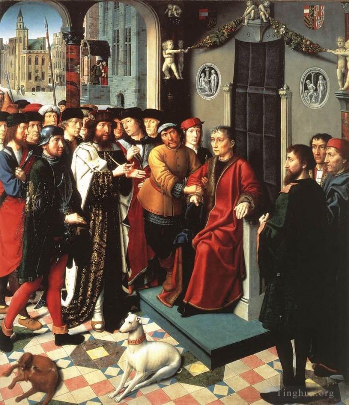 杰勒德·大卫 的油画作品 -  《冈比西斯的审判1》