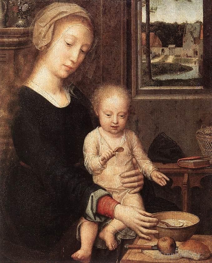 杰勒德·大卫 的油画作品 -  《牛奶汤圣母wga》