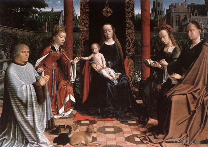 杰勒德·大卫 的油画作品 -  《圣凯瑟琳的神秘婚姻》