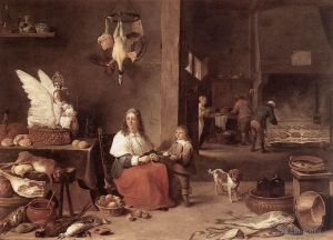 艺术家小戴维·特尼尔斯作品《厨房场景,1644》