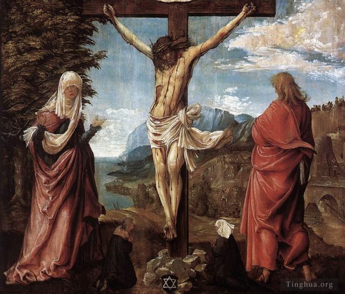丹尼斯·范·阿尔斯鲁特 的油画作品 -  《基督在玛丽和圣约翰之间的十字架上》