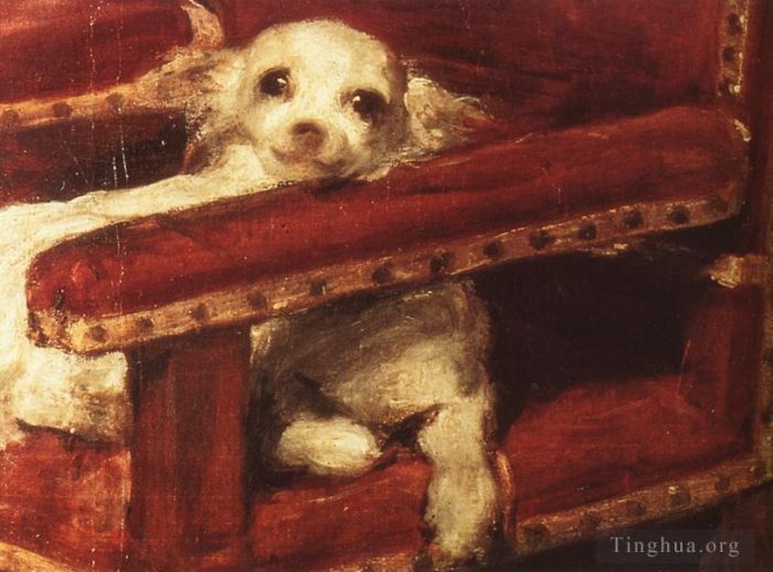 迭戈·委拉斯开兹 的油画作品 -  《菲利普·普洛斯珀王子,(Infante,Philip,Prosper),狗》