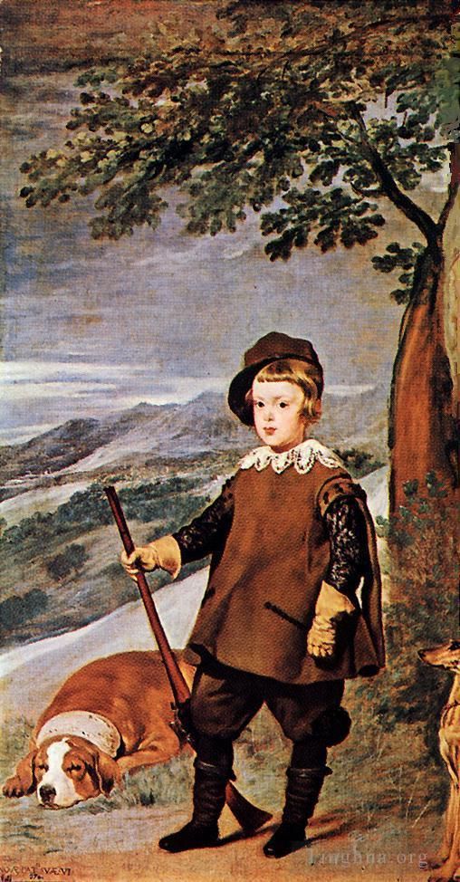 迭戈·委拉斯开兹 的油画作品 -  《巴尔塔萨·卡洛斯王子饰,Hunter》