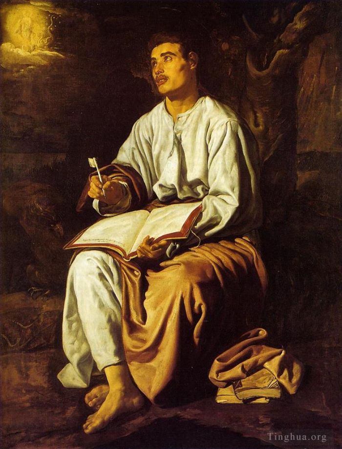 迭戈·委拉斯开兹 的油画作品 -  《拔摩岛的圣约翰》
