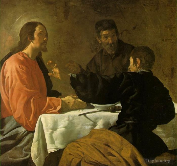 迭戈·委拉斯开兹 的油画作品 -  《以马忤斯的晚餐》