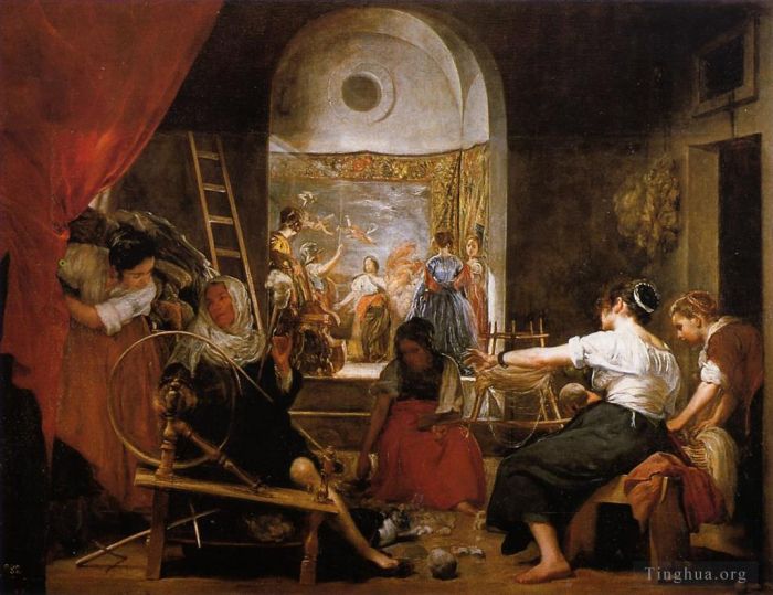 迭戈·委拉斯开兹 的油画作品 -  《阿克尼寓言又名纺纱者》