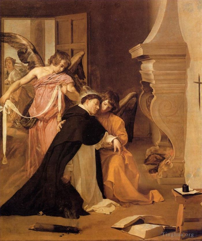 迭戈·委拉斯开兹 的油画作品 -  《圣托马斯·阿奎那的诱惑》