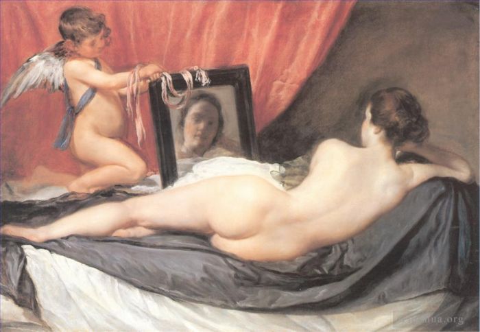 迭戈·委拉斯开兹 的油画作品 -  《维纳斯在她的镜子前》