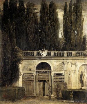 艺术家迭戈·委拉斯开兹作品《美第奇别墅石窟凉廊立面,1630》