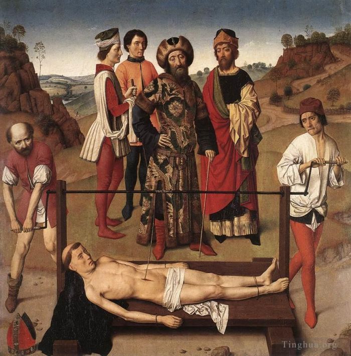 迪里克·鲍茨 的油画作品 -  《圣伊拉斯谟殉难中央小组》