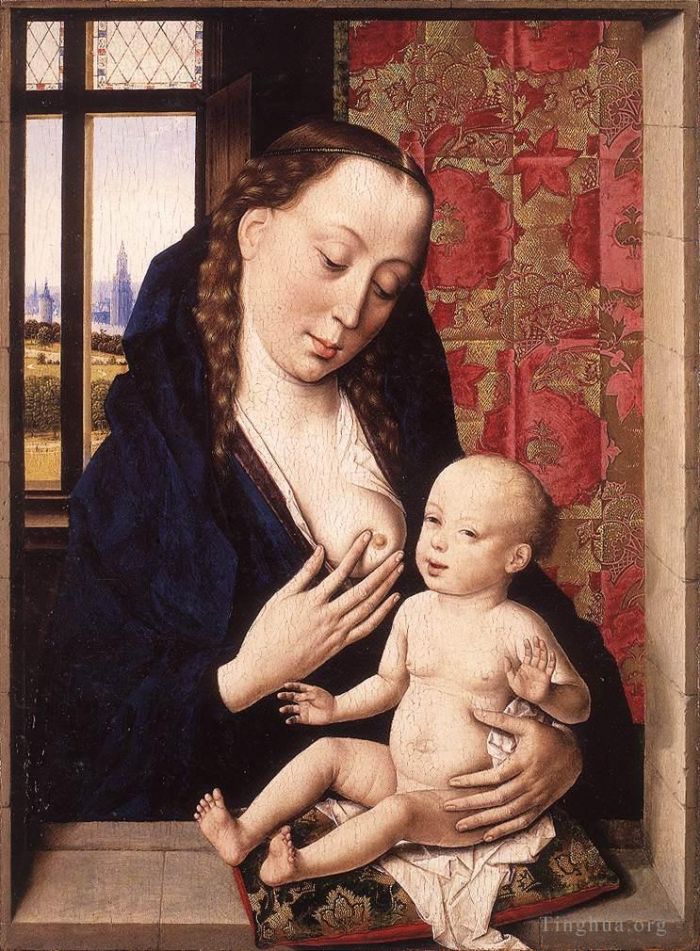 迪里克·鲍茨 的油画作品 -  《玛丽和孩子》