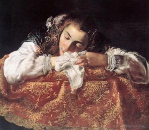 艺术家多梅尼科·范提作品《睡觉的女孩》