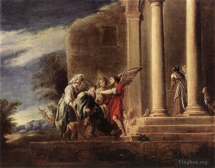 多梅尼科·范提 的油画作品 -  《托比亚斯治愈他的父亲》