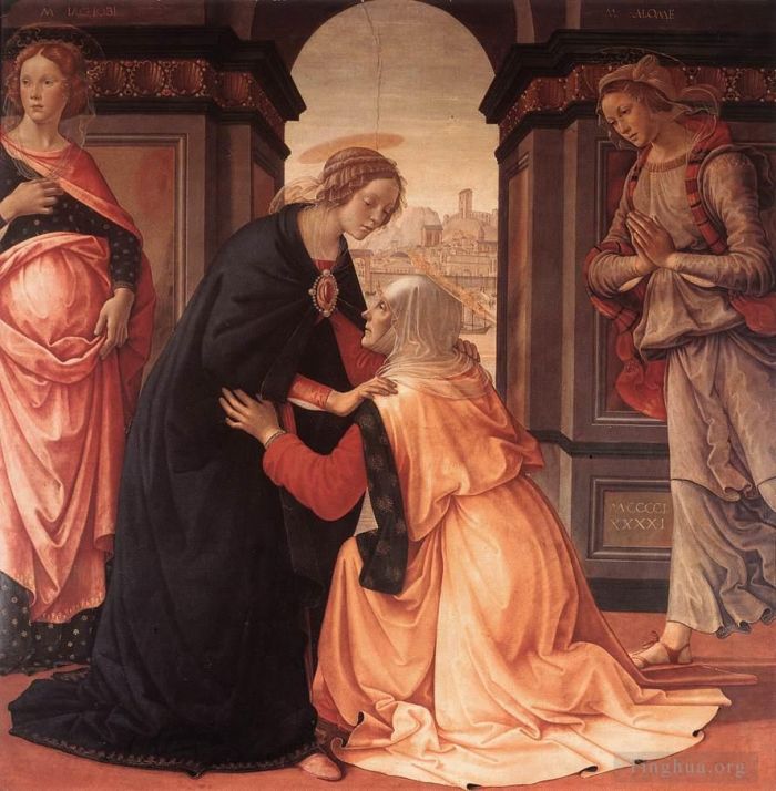 多梅尼哥·基尔兰达约 的油画作品 -  《探访,1491》