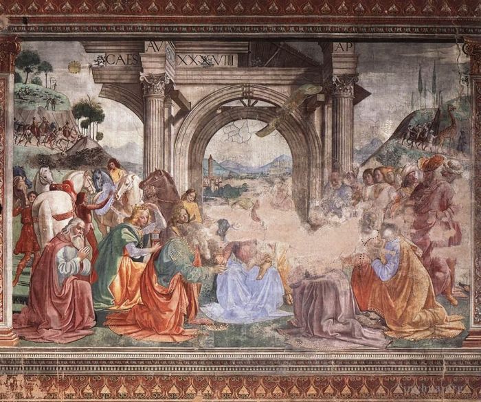 多梅尼哥·基尔兰达约 的各类绘画作品 -  《东方贤士的崇拜》