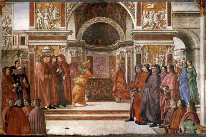 多梅尼哥·基尔兰达约 的各类绘画作品 -  《天使向撒迦利亚显现》