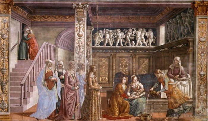 多梅尼哥·基尔兰达约 的各类绘画作品 -  《玛丽的诞生》