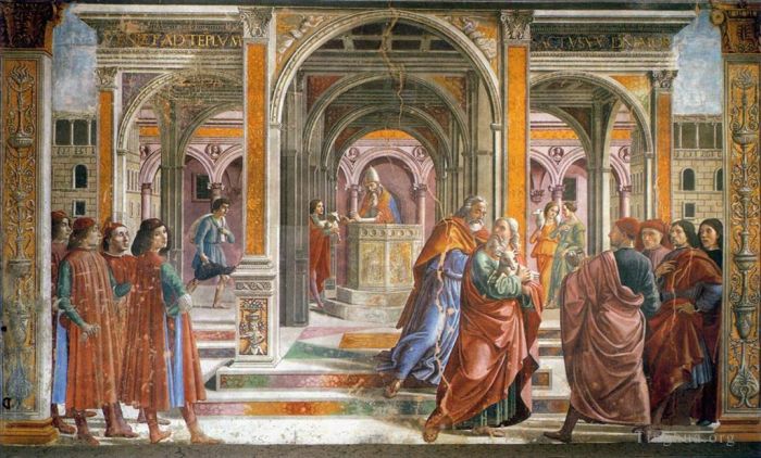 多梅尼哥·基尔兰达约 的各类绘画作品 -  《约阿希姆被逐出圣殿》