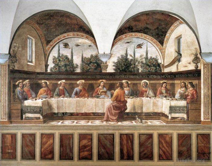 多梅尼哥·基尔兰达约 的各类绘画作品 -  《最后的晚餐,1486》