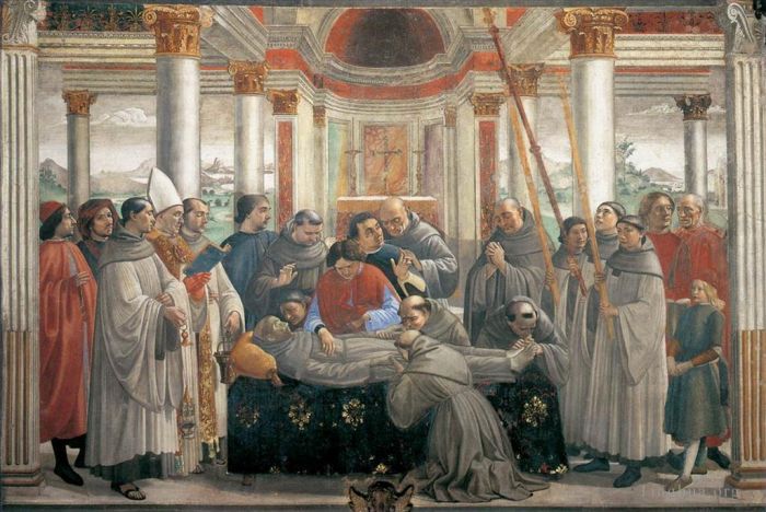 多梅尼哥·基尔兰达约 的各类绘画作品 -  《圣方济各的葬礼》