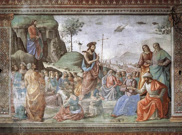 多梅尼哥·基尔兰达约 的各类绘画作品 -  《施洗者圣约翰的讲道》