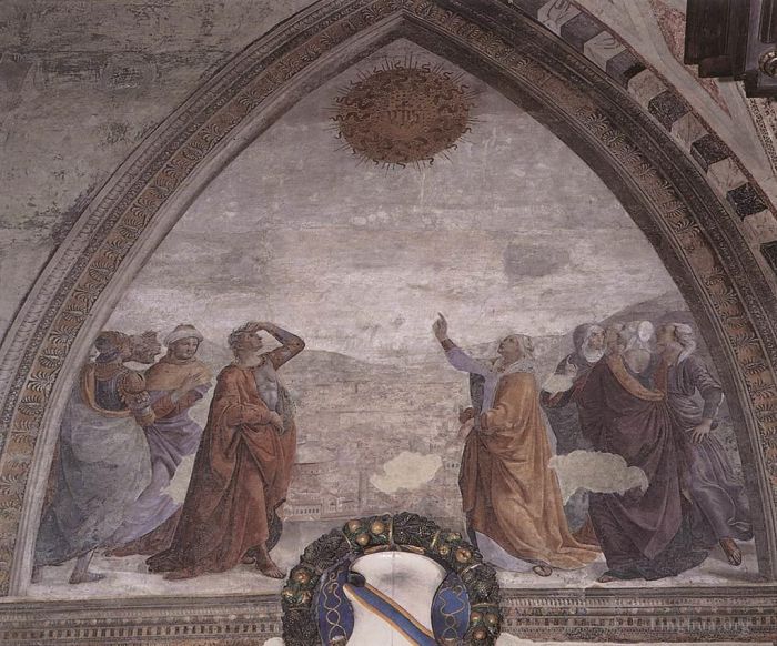 多梅尼哥·基尔兰达约 的各类绘画作品 -  《奥古斯都与女预言家的会面》