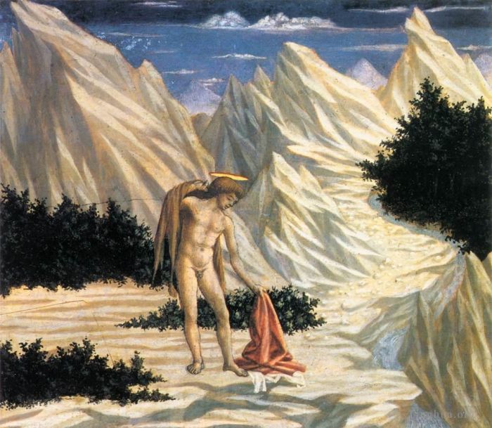 多明尼科·韦内齐亚诺 的各类绘画作品 -  《荒野中的圣约翰》