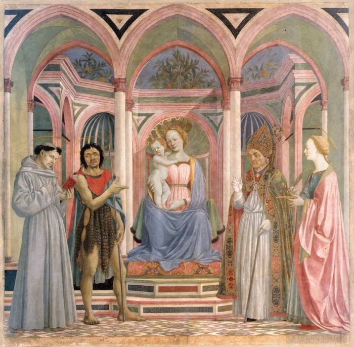 多明尼科·韦内齐亚诺 的各类绘画作品 -  《圣母子与圣徒1》