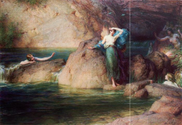 赫伯特·杰姆斯·德雷珀 的油画作品 -  《翡翠》