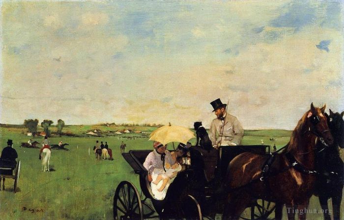 埃德加·德加 的油画作品 -  《赛马场上的马车》