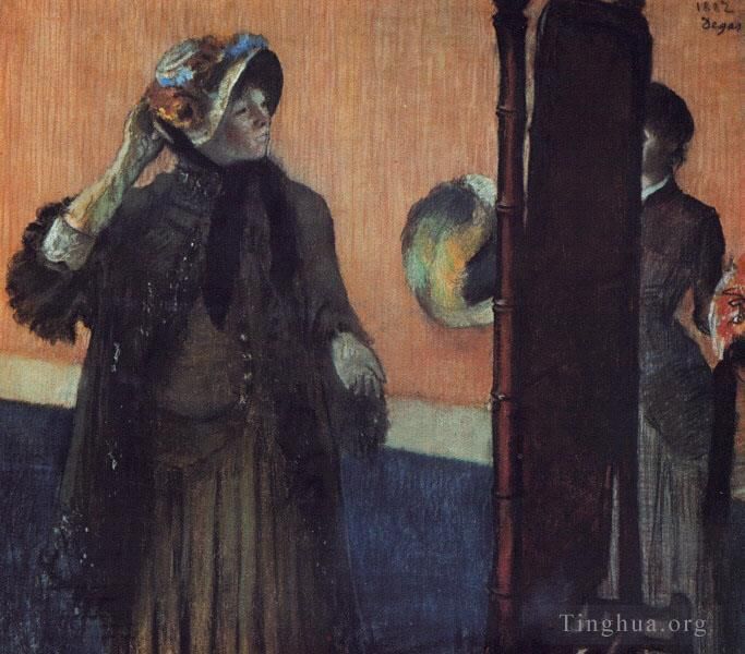 埃德加·德加 的油画作品 -  《在女帽店》