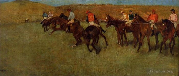 埃德加·德加 的油画作品 -  《开跑前的赛马场》