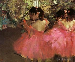 艺术家埃德加·德加作品《穿着粉红衣服的舞者》