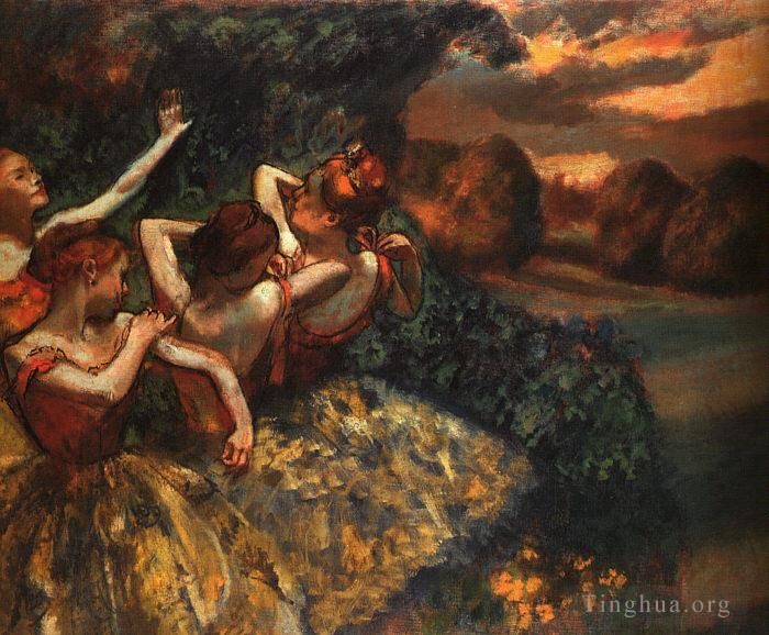 埃德加·德加 的油画作品 -  《四个舞女》